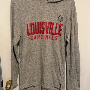 Louisville Cardinals Gray long sleeve Hooded shirt